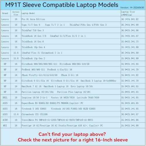 Image of Smatree M91T Hard Protective 16 inch Laptop Case for HP /Lenovo /DELL /ASUS | Compatible for HP OmniBook 5 /7 /Elitebook /Envy, Lenovo ThinkPad /Yoga 7 /7i, DELL Inspiron /Latitude (X8280T)