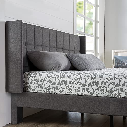 ZINUS Dori Upholstered Platform Bed Frame with Wingback Headboard, Mattress Foundation, Wood Slat...