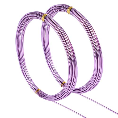 ZELARMAN 32.8 Feet Aluminum Craft Wire 1.5 mm Thickness Bendable Metal Craft Wire for DIY Crafts Making(Violet)