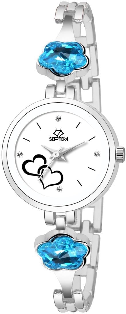 Septem Blue Crystal Studded Designer & Fancy Analog Analog Wrist Watch for Women (B0CRB8CNPG) Amazon Price History, Amazon Price Tracker