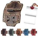 Marcadores de Cuero Magnéticos Personalizados con Inicial Floral Grabada, Marcapáginas con Soporte para Bolígrafo, Regalo para Lectores y Amantes de Libros (Marcapáginas personalizados)