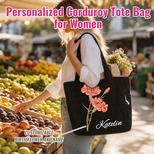 Bolso Tote de Pana Personalizado para Mujer miniatura 5