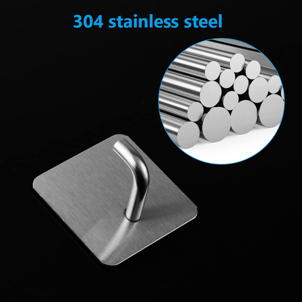 Ganci Autoadesivi Forti - 14 Pezzi In Acciaio Inox, Senza Chiodi, Per Cucina, Bagno, Appendiabiti - Foto 7