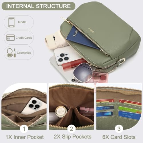 Image of Crossbody Bag for Women Vegan Leather Handbag Purse Anti Theft RFID