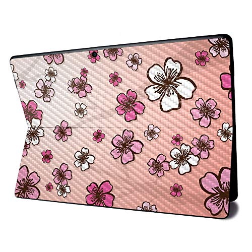 Image of MightySkins Carbon Fiber Skin for Microsoft Surface Pro X - Cherry Blossom | Textured Carbon Fiber Finish | Easy to Apply, Remove, and Change Styles | Made in The USA