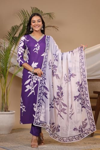 Image of ANNI DESIGNER Women Cotton Blend Kurta Pant With Dupatta