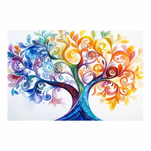 Arbre de vie decoration murale pour illuminer un salon sombre peinture 50x70