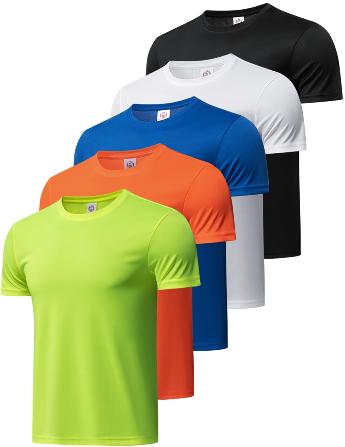 TanBridge Sweat Wicking Exercise UV Shirts for Men Short Sleeve Quick Dry Breathable T-Shirts Athletic Running Gym Sport
