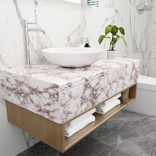 Image of WALLMATE Marble Wallpaper Self Adheisve Marble Wallpaper Waterproof Countertop Furniture Kitchen Marble Sticker (Gold Cream Marble, 24x96 Inch)