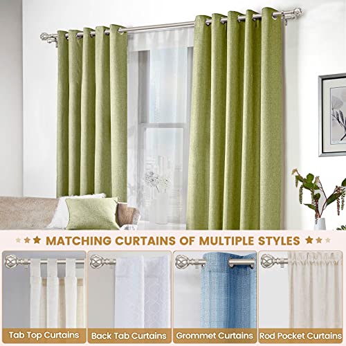 Image of KAMANINA 1 Inch Double Curtain Rods for Windows 72 to 144 Inches (6-12 Feet), Champagne Gold Heavy Duty Double Curtain Rod, Telescoping Drapery Rod with Netted Texture Finials