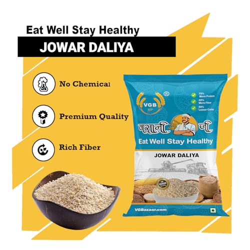 Image of Vasani G Jowar Daliya | Sorghum Millet Porridge | Great Millet Milo Dalia | Jola Jonna Cholam Jwari Juar Janha Jua Shalu Jovari Chari Cereal Porridge Broken Grain - 1 kg