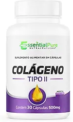 Colágeno Tipo II 60mg Essential Pure 30 Cápsulas | Suplemento Alimentar Natural para Articulações, Ossos e Cartilagens | Fórmula Autêntica de Alta Pureza