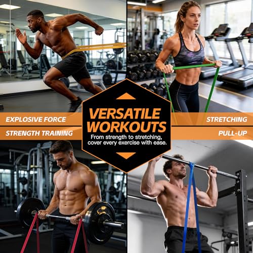 Image of Pull Up Bands, Resistance Bands Set, Exercise Workout Bands for Men & Women, Ideal for Body Stretching, Physical Therapy and Muscle Training