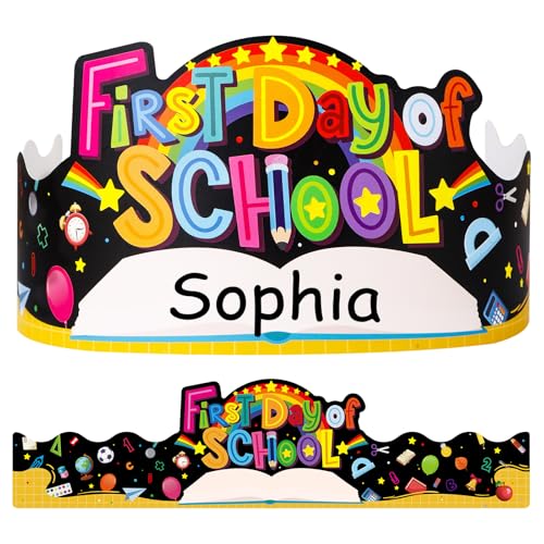 Couronnes en papier avec système réglable - Lot de 24 pour premier jour d'école