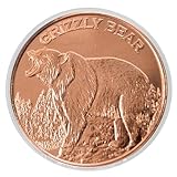 Grizzly Bear 1 oz Pure .999 Copper Round Bullion Coin in Capsule - COA by Heavenly Metals