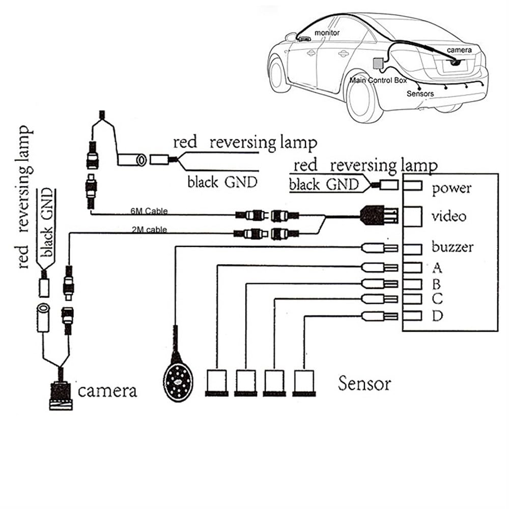 PDC capteur Stationnement Système Surveillance Radar arrière Voiture vidéo stationnement 4 capteurs Sauvegarde inversée Prise en Charge l'affichage l'image et l'alerte sonore