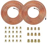 2 Sets 3/16 Brake Line 25 ft Copper Nickel Tubing, Stainless Steel Brake Line Clamps Repair Kit With 32 Fitting