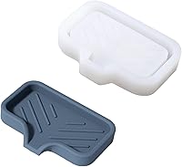 Vista 1 de Molde de silicona para jabonera de hormigón con drenaje, soporte de jabón de cemento para ducha/baño, herramientas de fabricación de bandejas