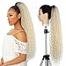 Fashion Icon 30" Long Drawstring Ponytail Synthetic High Puff Afro Clip in Ponytail Hair Extensions Ombre Curly Corn Wave Clip in Hair Pieces for Women(T2/613)