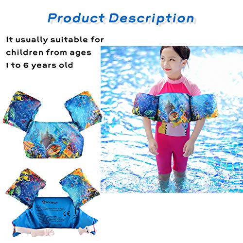 image for DOOHALO Kids Swim Life Jacket Vest Swimming Aid Floats with Arm Wings 
