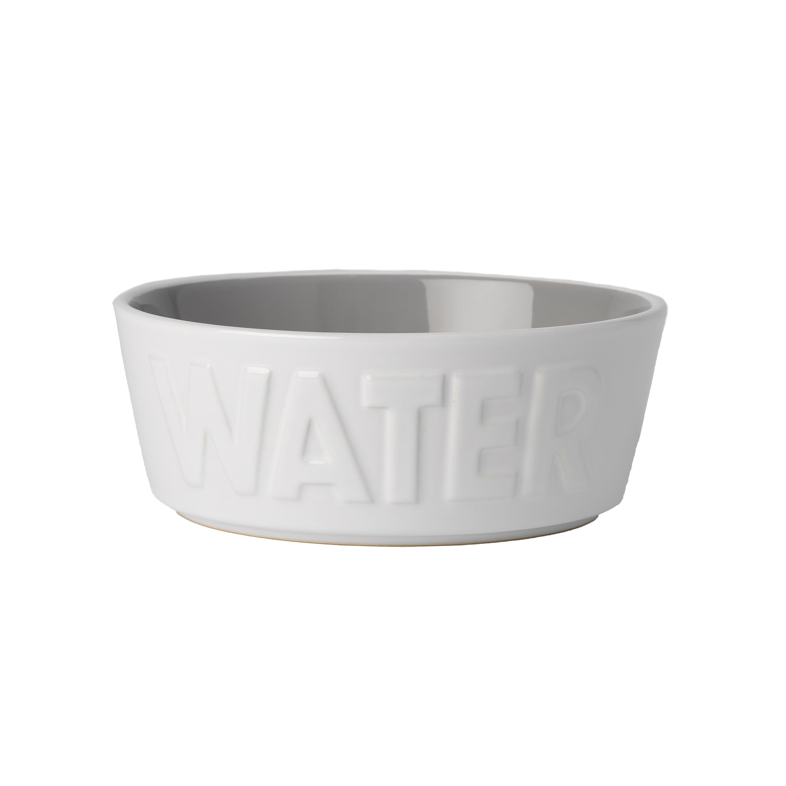 PetRageous 14014 Back to Basics Dishwasher and Microwave Safe Dog Water Bowl 6-Inch Diameter 2.25-Inch Tall 2.5-Cup Capacity For Medium and Large Dogs and Cats, White