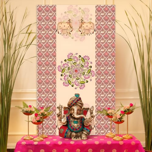 Image of SpecialYou Varalakshmi Pooja Decoration Items with Cow Pichwai (5 * 3ft) Backdrop Cloth for Decoration Pooja, Mandir Decorations Items for Home Decor Items, Wall Decor Items for Living Room