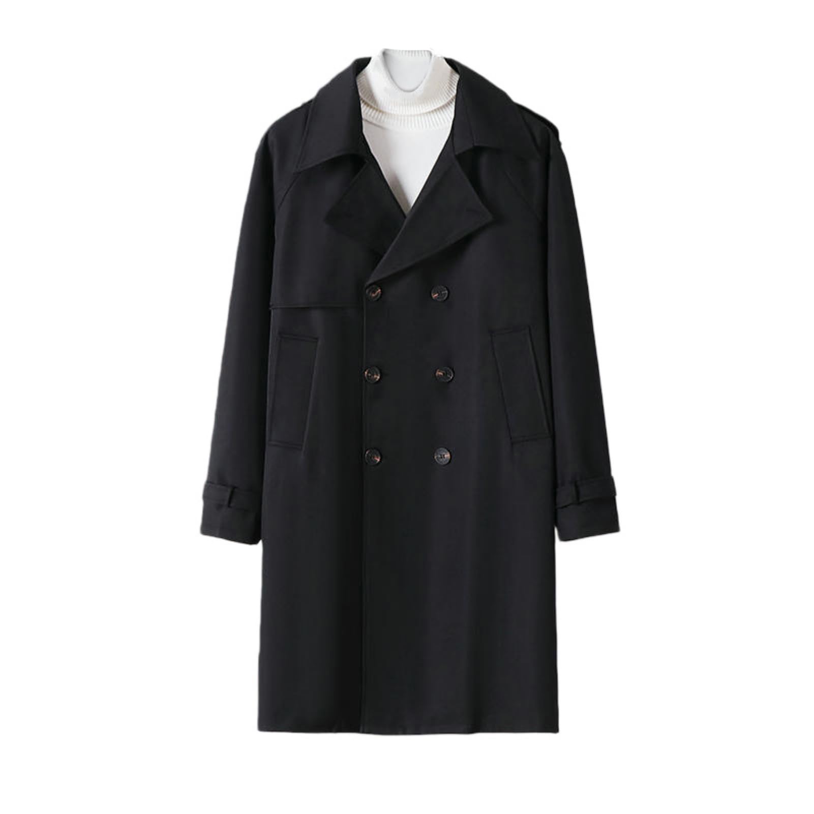 Trench homme double boutonnage style mi-saison coréen - 5