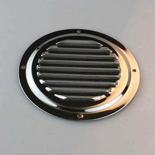 Miniatura 4 de Ventilación redonda con listones de ventilación, ventilación de barco marino, ventilación de acero inoxidable, paquete de 2 unidades (4 pulgadas  5