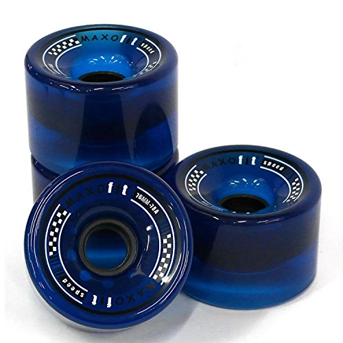 MAXOfit® Lot de 4 Roues pour longbaord 76 x 55 mm (19032) « Big Boy » Colori Bleu