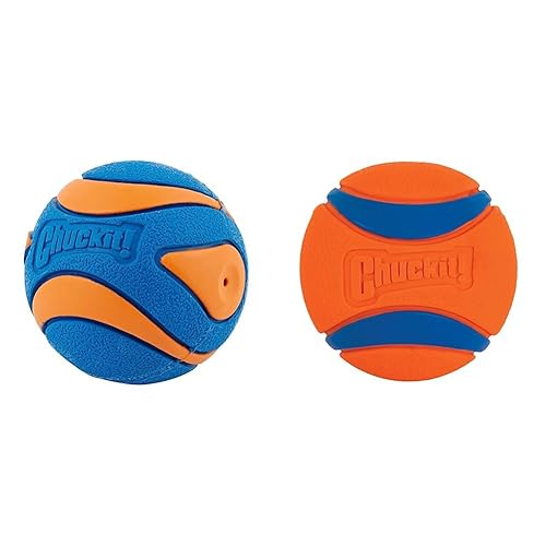 Chuckit! Ultra Squeaker Ball + Chuckit! Ultra Ball (3 Inch) Large | 1 Squeaker Ball & 3 Regular Balls Bundle - Large - Ball + Ball, Large