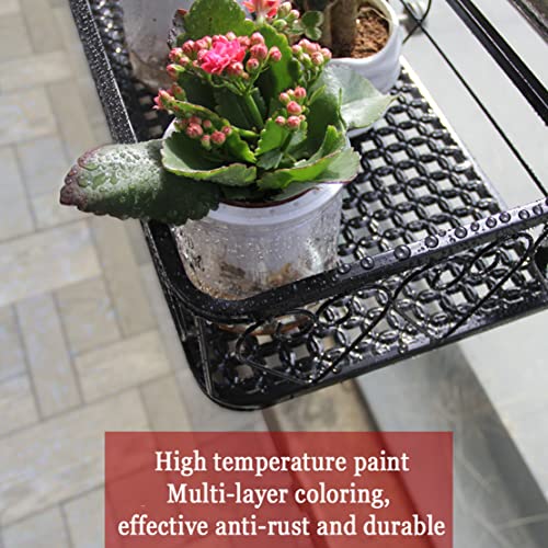 Support de Pot de Fleurs Noir 100cm pour Balcon et Garde-Corps
