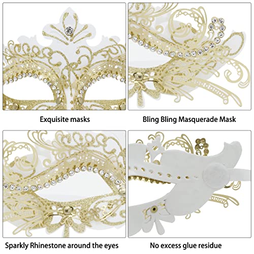 Image of Coddsmz Couple Masquerade Mask Set - Venetian & Mardi Gras Mask for Women & Men