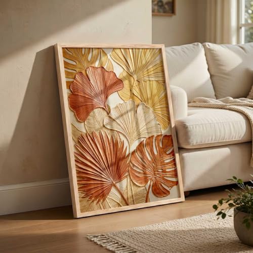 Image of kotart Floral Wall Art Home Decoration | Aesthetic BohoPaintings With Frame For Living Room Bed Room Hotel Wall Decor Digital Reprint (13x17 inch)