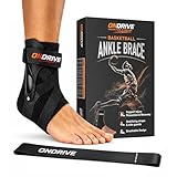 ONDRIVE Ankle Brace for Men & Women Basketball Ankle Support Stabilizer with Rigid Side Stabilizers & Adjustable Crisscross Straps, Breathable Compression Brace for Volleyball, Soccer & Multi-Sport