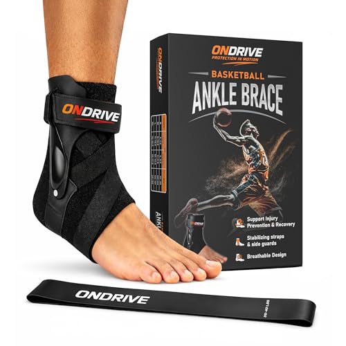 ONDRIVE Basketball Ankle Brace with Stabilizing Straps