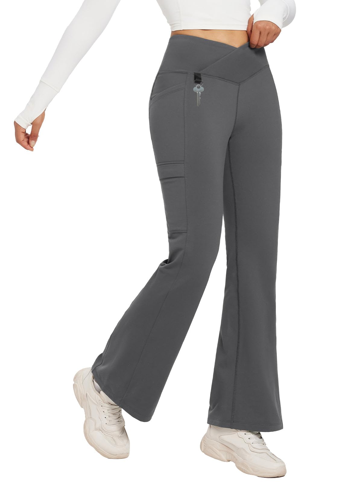 BALEAF Pantaloni da trekking da donna, impermeabili, antivento, termici, con tasche, primavera, autunno, XS-3XL