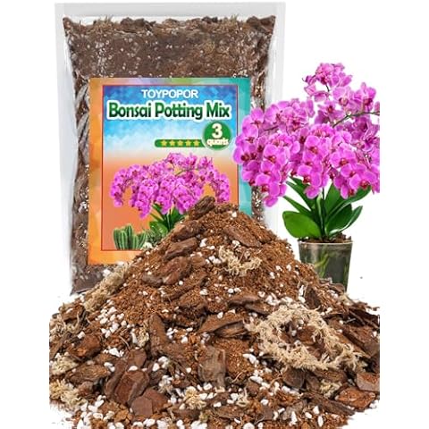 TOYPOPOR 3qt Orchid Potting Mix with Moss Pine Bark Mulch Perlite Stone & Coco Peat Natural Ingredients, Orchid Repotting Kit Drainage Indoor Potting Medium Great for Plant Root Climbing & Expanding Cover