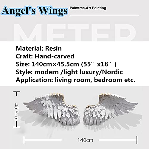 Gaofan Decorative Angel Wings Wall Sculpture, Hanging Home Wall Decor, 3D Angel Wings Wall Decoration, For Living Room Bedroom,White #TOP1