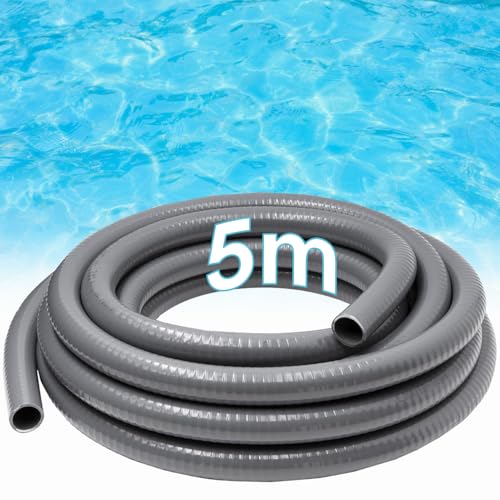 SROCHN 5 m PVC Flexschlauch Ø 50mm Wasserpfeife Teichschlauch Klebeschlauch für Garten Pool Teich