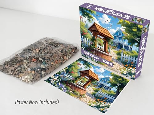 Springbok Wishing Well Garden 1000 Piece Jigsaw Puzzle for Adults - Poster Now Included - Unique Cut Pieces - Made in USA by Springbok - Image 3