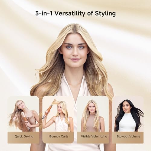 Image of DREAME AirStyle Suite Pro Hair Styler & High-Speed Dryer, 110,000 RPM Motor, 3 Essential Snap-On Attachments for Curling, Volumizing & Fast Dry, Frizz Control, Cool Shot, Luxury Leather Travel Bag