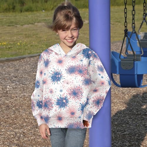 KLL Fireworks Toddlers and Girls' Sweatshirt Fashion Pullover Top Streetwear Kangaroo Pocket4