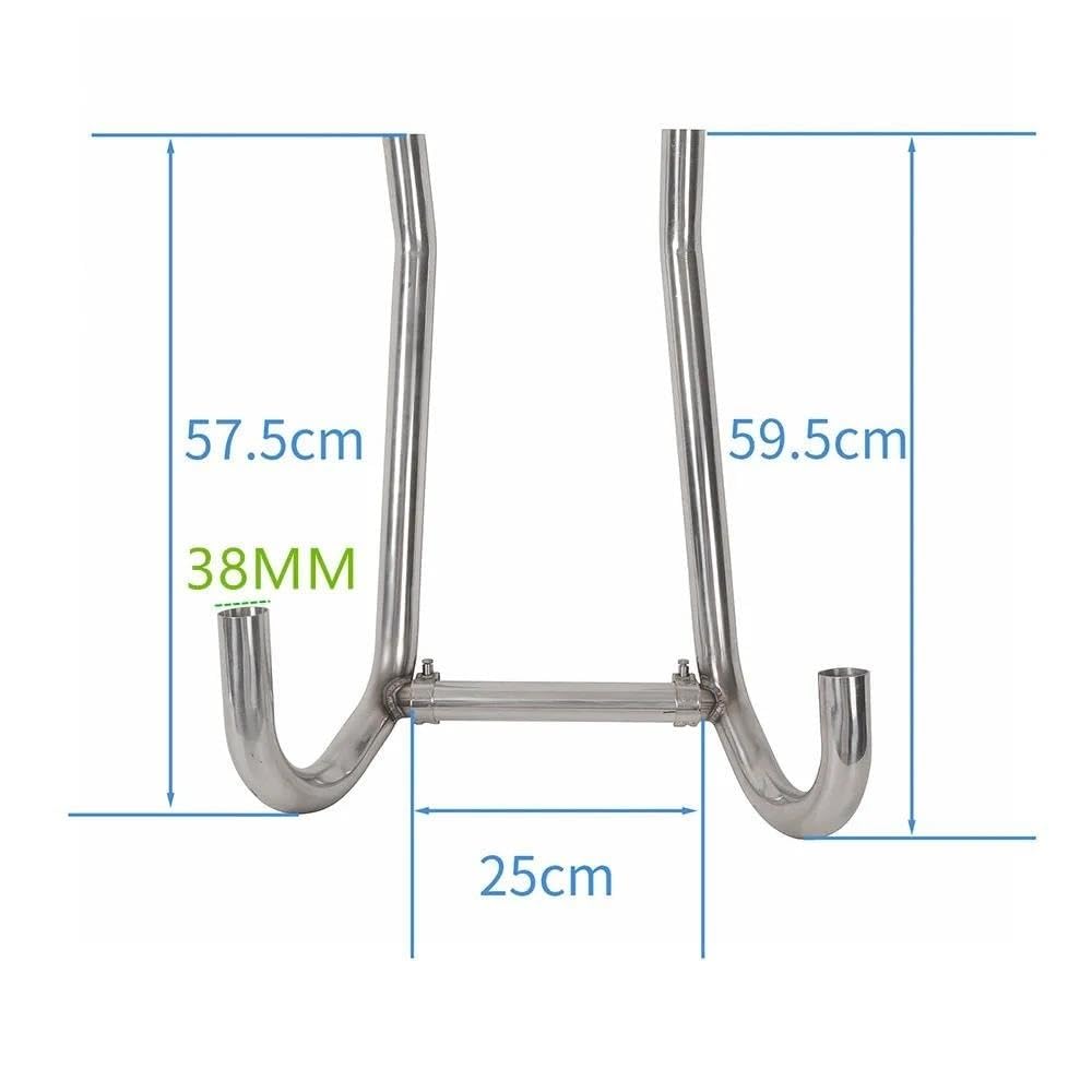 Juego de Colector Para Escape Delantero Acero Inoxidable 38mm Para R75-R100 Cafe Para Racer Slip on moto