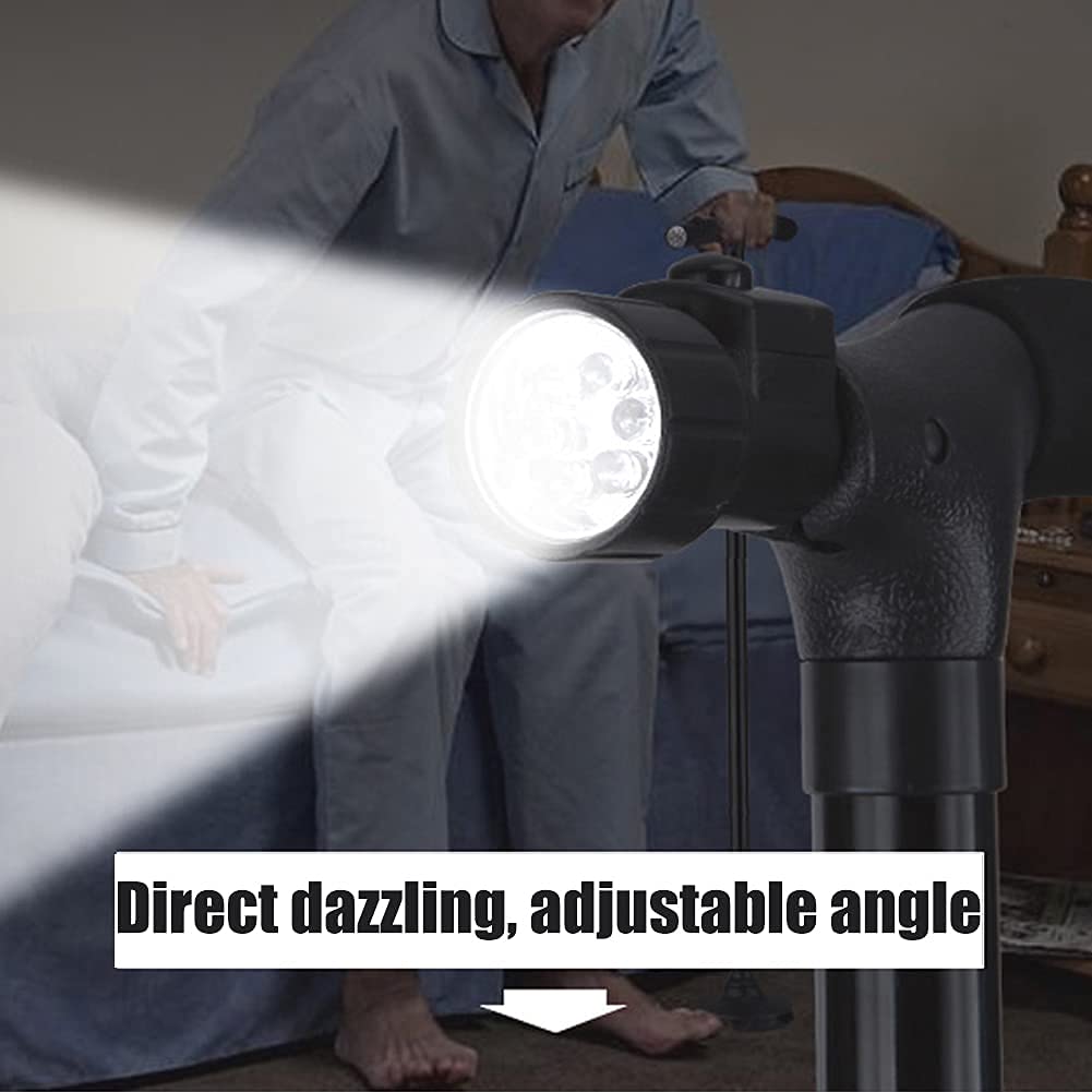 Bastón Plegable con luz LED, bastón Antideslizante, bastón Ajustable de 4 Puntas, Ayuda de Movilidad de Equilibrio para Hombres, Mujeres y Personas Mayores (Rosa) Star of Light