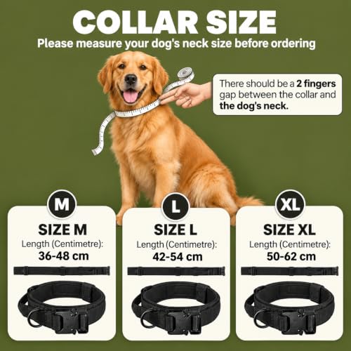 Image of Tactical Dog Collar and Leash Set, Black