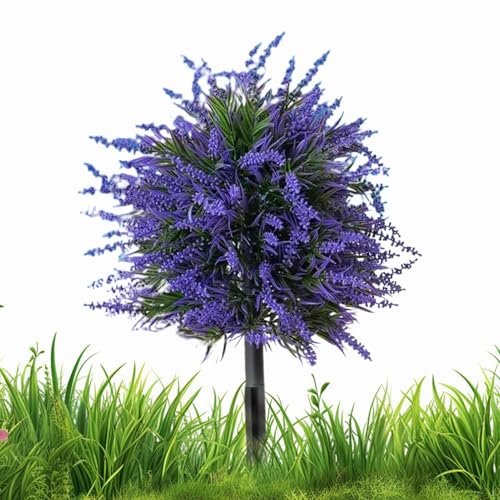 Planta de madera de boxeo artificial con protección UV y diseño de lavanda resistente al sol 2
