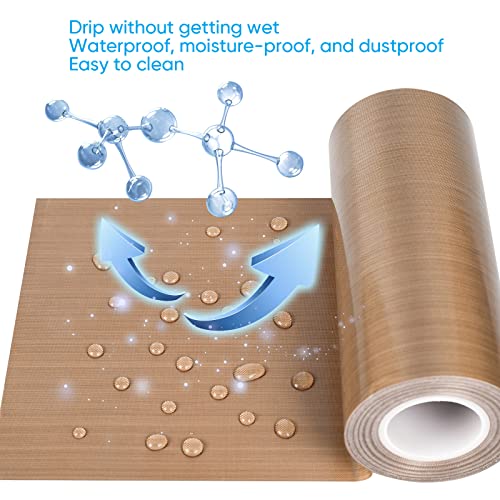 Image of PTFE Coated Fiberglass Telfon Tape,high Temperature Tape;Drying Mechanical Conveyor Belt; Welding Sealing Tape; -196℃ - +300℃ (Brown, 48mm x 12yards x 0.18mm)