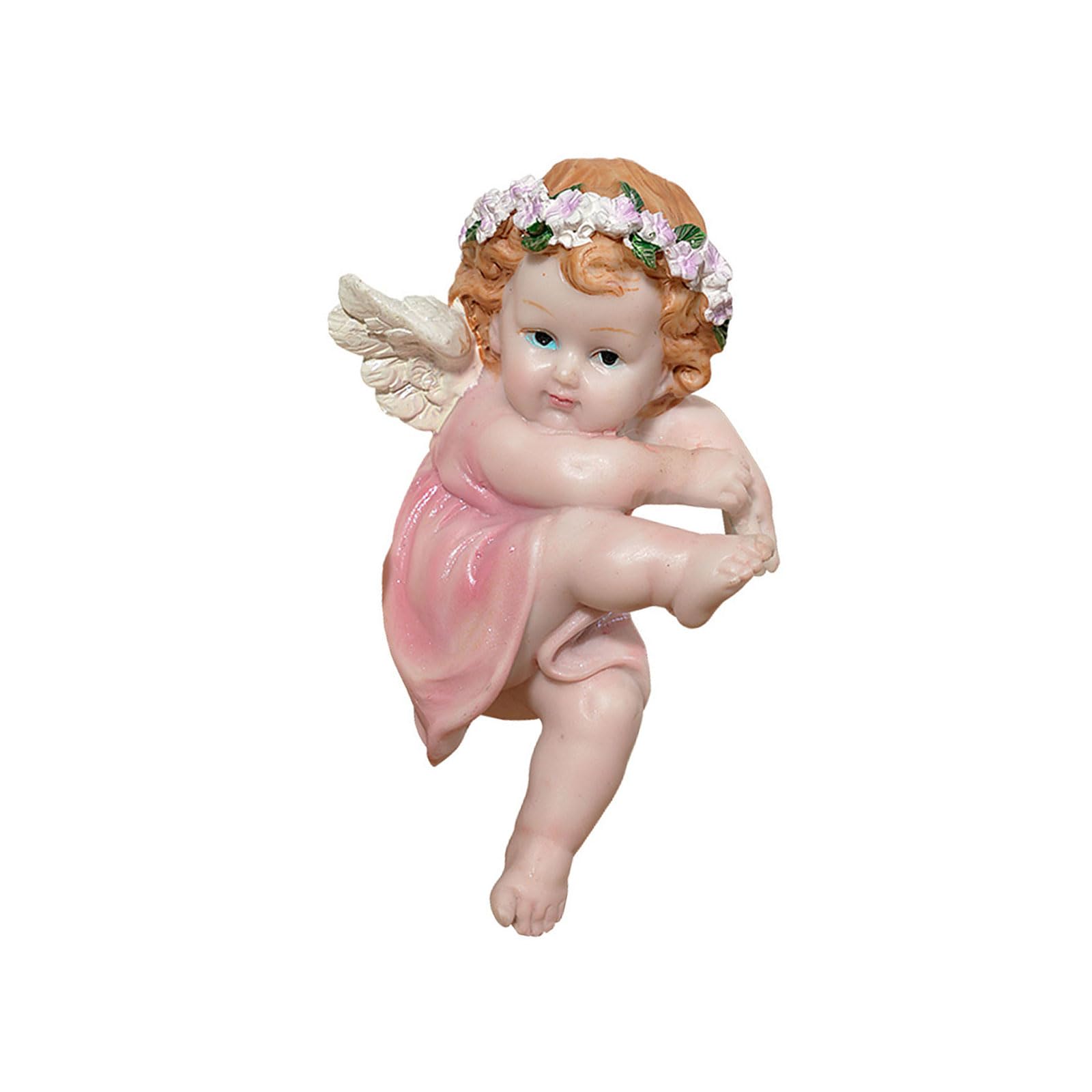 Msioytog Adorable Resin Fairy Hanging Planter Decoration Potted Pendant Miniature Hanging Fairy Figurine Garden Planter Container Indoor Plant Holder