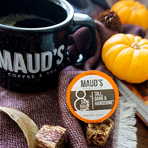 Maud's Dark Roast Decaf Coffee (Decaf Tall Dark And Handsome) 24Ct. Solar Energy Produced Recyclable Single Serve Decaf Dark Roast Coffee Pods, 100% Arabica Coffee California Roasted, Kcup Compatible #TOP7
