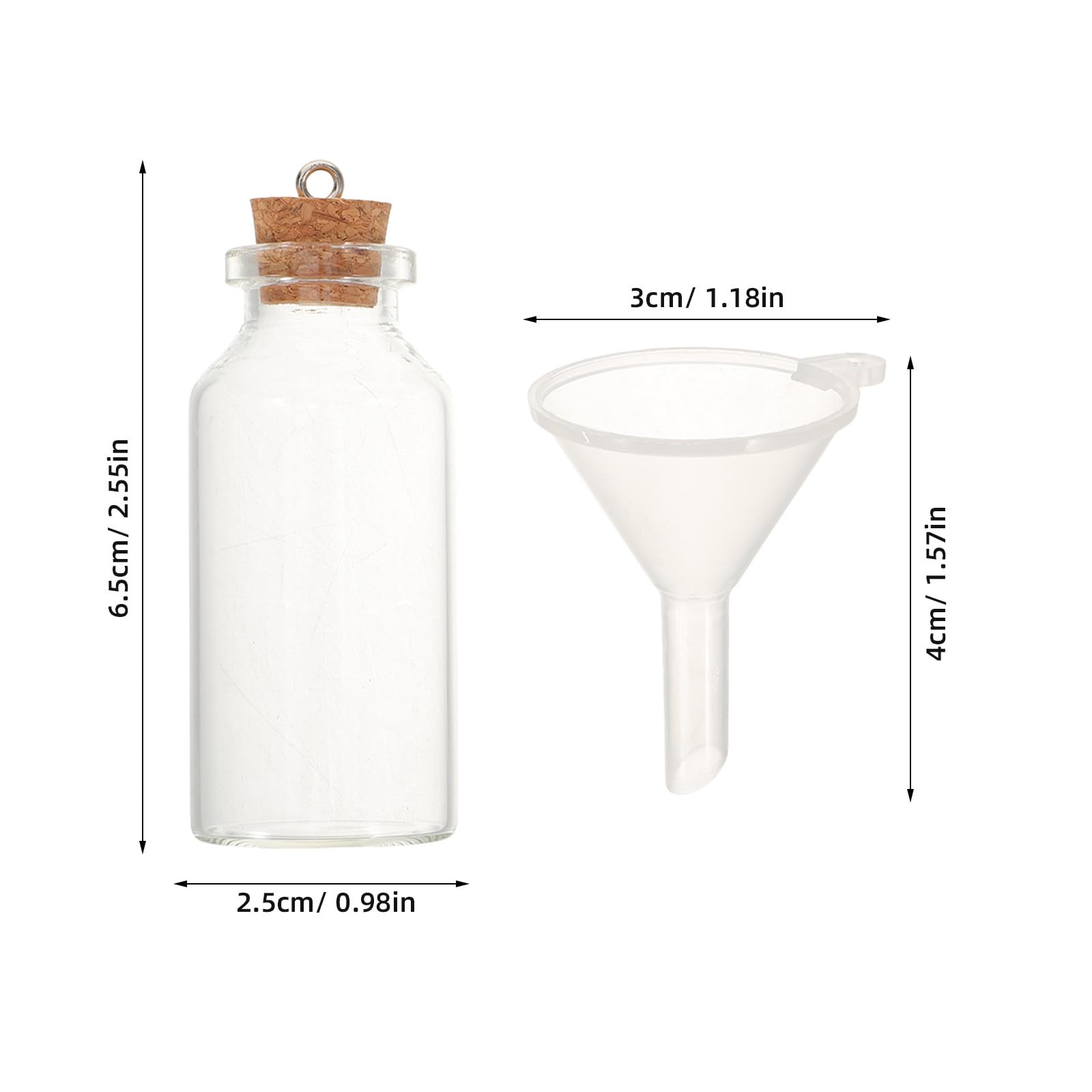 Mini Bottiglie di Vetro Decorative 43 Pezzi 20ml con Tappi